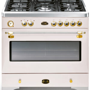 תנור משולב כיריים גז רחב 90 ס''מ 100 ליטר 8 תוכניות 5 מבערים Fratelli Royal 90 RC999WH - צבע לבן